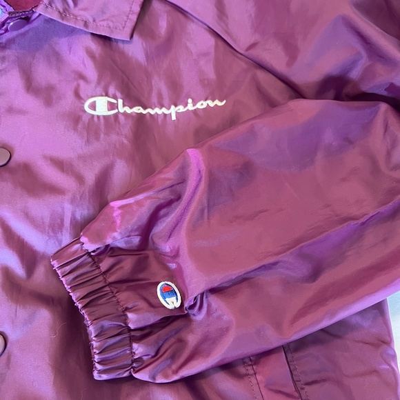 Champion Coaches Jacket with left front script logo-purple, size small, snap up - Picture 7 of 14
